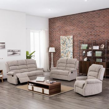 Windsor Natural Fabric Suite Recliner Sofa