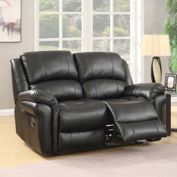 Farnham Black Leather 2 Seater Recliner Sofa