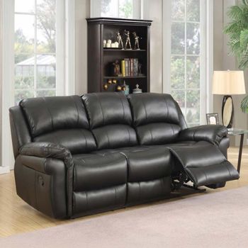 Farnham Black Leather 3 Seater Recliner Sofa