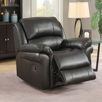 Farnham Black Leather Recliner Armchair