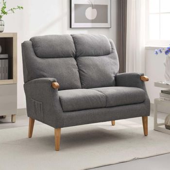 Lisbon Grey Fabric 2 Seater Sofa