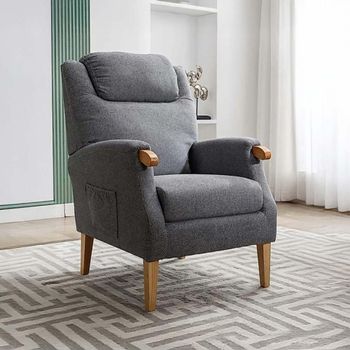 Lisbon Fireside Grey Fabric Armchair