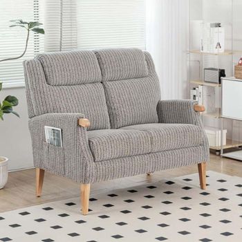 Lisbon Latte Fabric 2 Seater Sofa