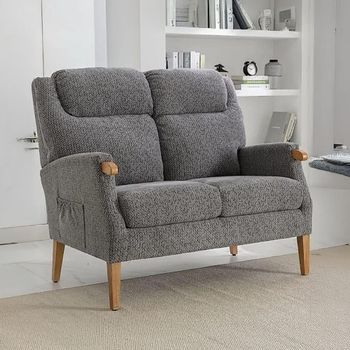 Lisbon Steel Blue Fabric 2 Seater Sofa