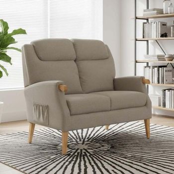 Lisbon Taupe Fabric 2 Seater Sofa