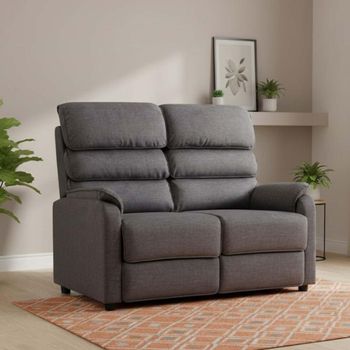 Savoy Fixed Grey Fabric 2 Seater Sofa