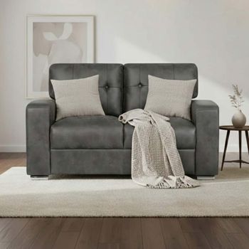 Hampton Dark Grey Fabric 2 Seater Sofa