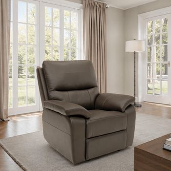 Cannes Leather Electric Recliner Chocolate Armchair