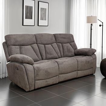 Colston Dark Grey Fabric 3 Seater Manual Recliner Sofa