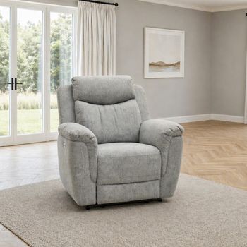 Finley Grey Fabric Electric Recliner Sofa Armchair