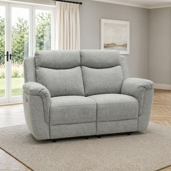 Finley Grey Fabric 2 Seater Electric Recliner Sofa