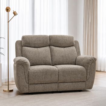 Finley Fabric 2 Seater Electric Recliner Pebble Sofa