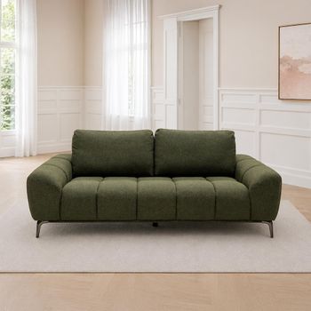 Hallie Green Fabric 3 Seater Sofa