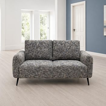 Harper Grey Weave Fabric 2 Seater Sofa