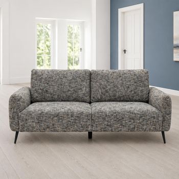 Harper Grey Weave Fabric 3 Seater Sofa