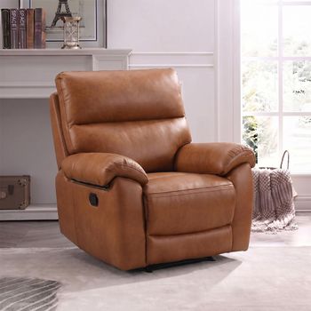 Rocco Tan Leather Recliner Sofa Armchair