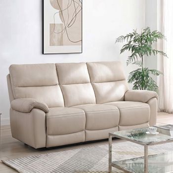 Rocco Chalk Leather 3 Seater Sofa