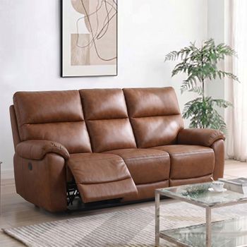 Rocco Saddle Leather Power Recliner 3 Seater Sofa