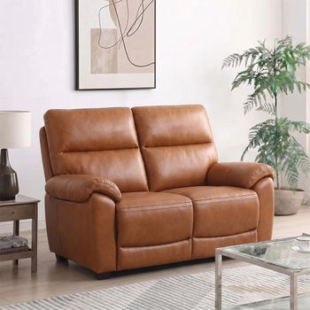 Rocco Tan Leather 2 Seater Sofa