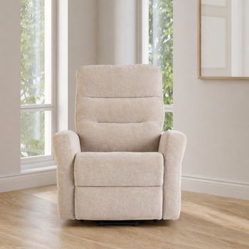 Madison Fabric Electric Recliner Tilt and Rise Mink Sofa Armchair
