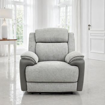 Marley Grey Mix Fabric Electric Recliner Armchair