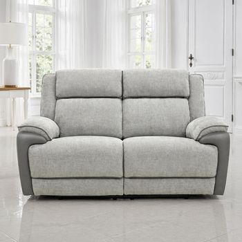 Marley Grey Mix Fabric 2 Seater Electric Recliner Sofa