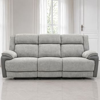 Marley Grey Mix Fabric 3 Seater Electric Recliner Sofa