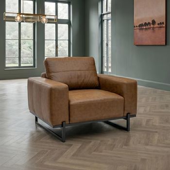 Remi Aged Tan Fabric Sofa Armchair