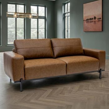 Remi Aged Tan Fabric 3 Seater Sofa