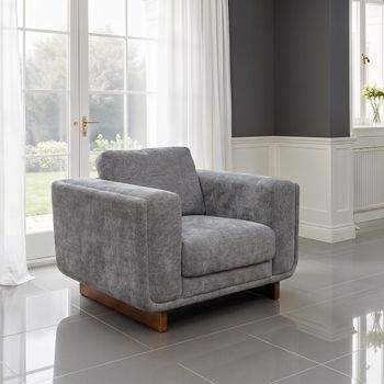 Selby Grey Fabric Armchair