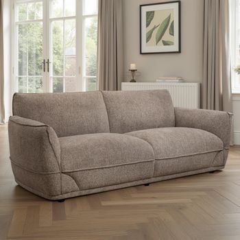 Tamson Fabric 3 Seater Pebble Sofa