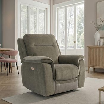 Havana Moss Green Fabric Electric Recliner Sofa Armchair