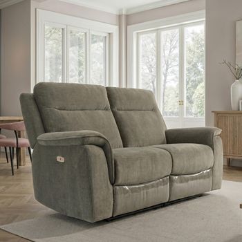 Havana Moss Green Fabric 2 Seater Electric Recliner Sofa