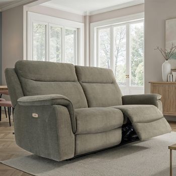 Havana Moss Green Fabric 3 Seater Electric Recliner Sofa