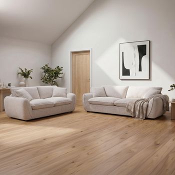 Berlin Beige Fabric 3+2 Seater Sofa
