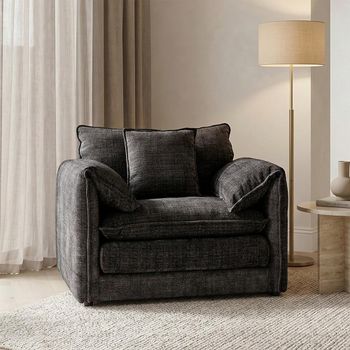 Solaya Black Fabric Sofa Armchair