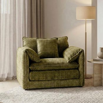 Solaya Green Fabric Armchair
