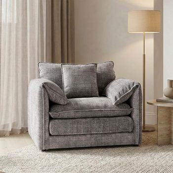 Solaya Grey Fabric Armchair