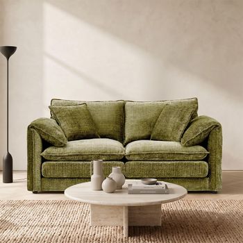 Solaya Green Fabric 2 Seater Sofa