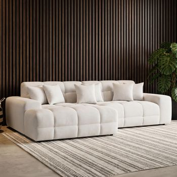 Jacob Natural Fabric LHF Corner Sofa