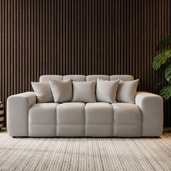 Jacob Natural Fabric 3 Seater Sofa