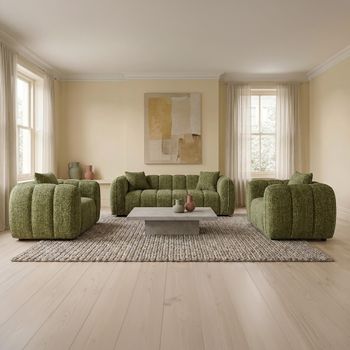 Venice Green Fabric 3+1+1 Seater Sofa Set