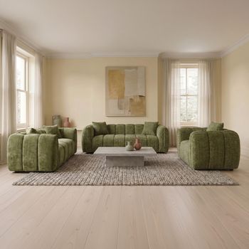 Venice Green Fabric 3+2+1 Seater Sofa Set