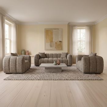 Venice Mocha Fabric 3+1+1 Seater Sofa Set