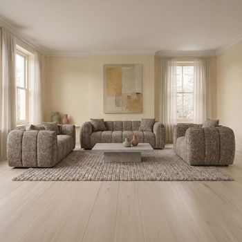 Venice Mocha Fabric 3+2+1 Seater Sofa Set