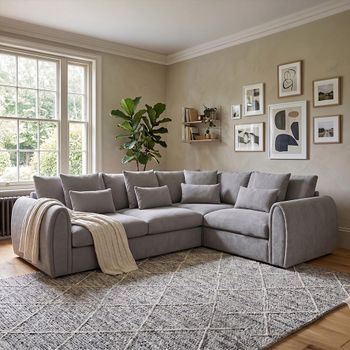 Mirabel Grey Fabric RHF Corner Sofa
