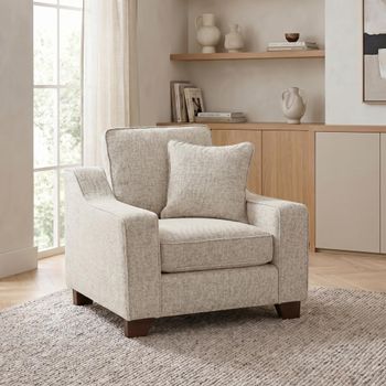 Nebraska Beige Fabric Armchair