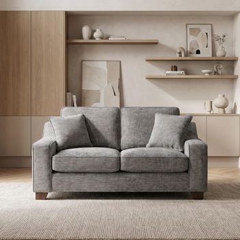 Nebraska Slate Grey Fabric 2 Seater Sofa