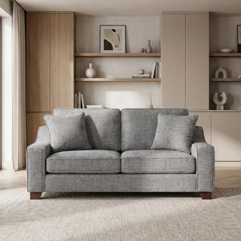 Nebraska Slate Grey Fabric 3 Seater Sofa