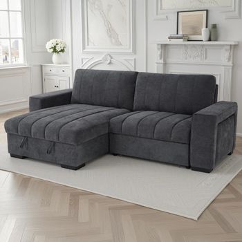 Franklin Universal Grey Fabric Pull Out Bed Corner Sofa